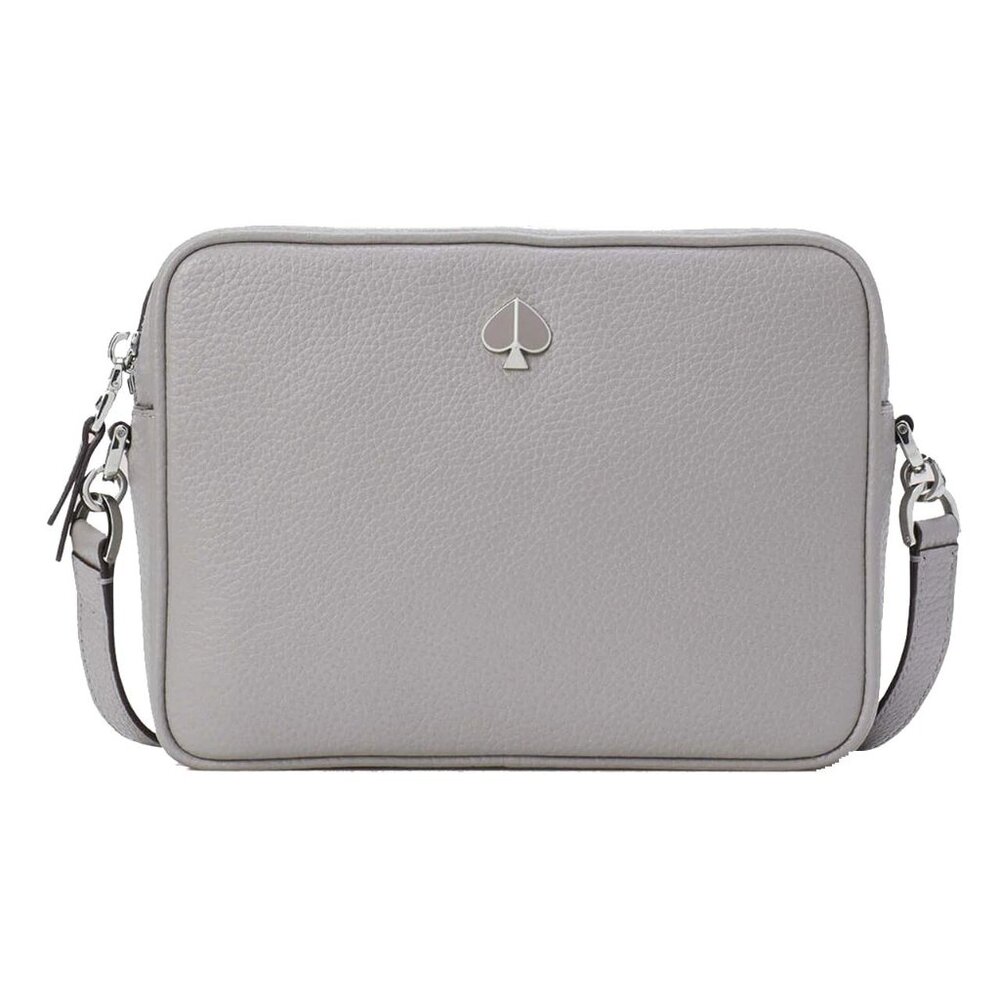 Kate Spade Medium Polly Leather Camera Crossbody Purse - True Taupe - New - Picture 1 of 6